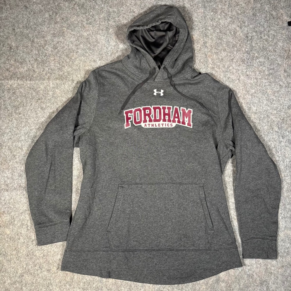 Under Armour Hoodie Mens 2XL Gray Fordham Athletics Pullover Sweatshirt Loose